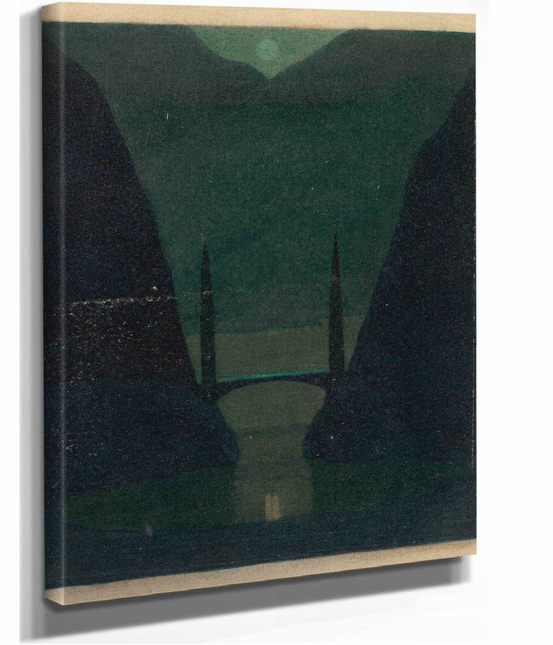 A Bridge In A Mountainous Landscape   by Herbert Crowley