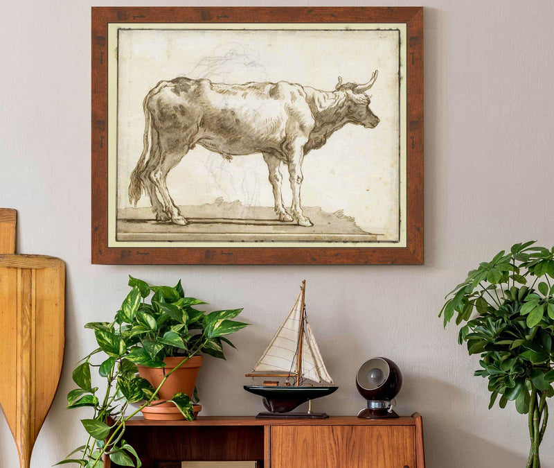 A Bullock Standing To The Right On A Base  by Giovanni Domenico Tiepolo