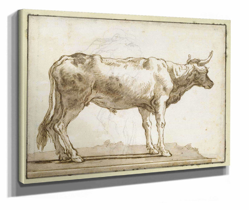 A Bullock Standing To The Right On A Base  by Giovanni Domenico Tiepolo