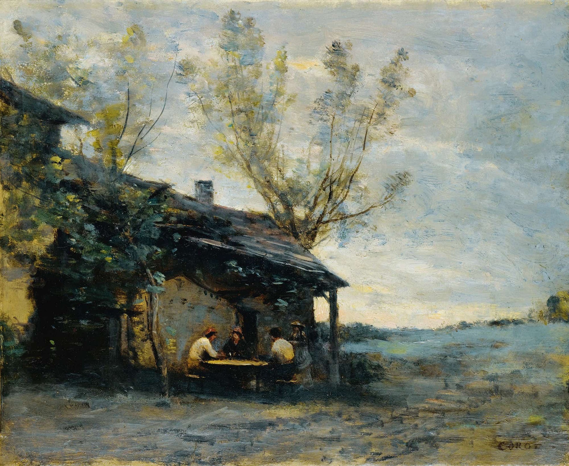 A Cafe In Vaugirard by Jean Baptiste Camille Corot