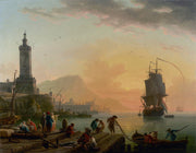 A Calm At A Mediterranean Port by Claude Joseph Vernet