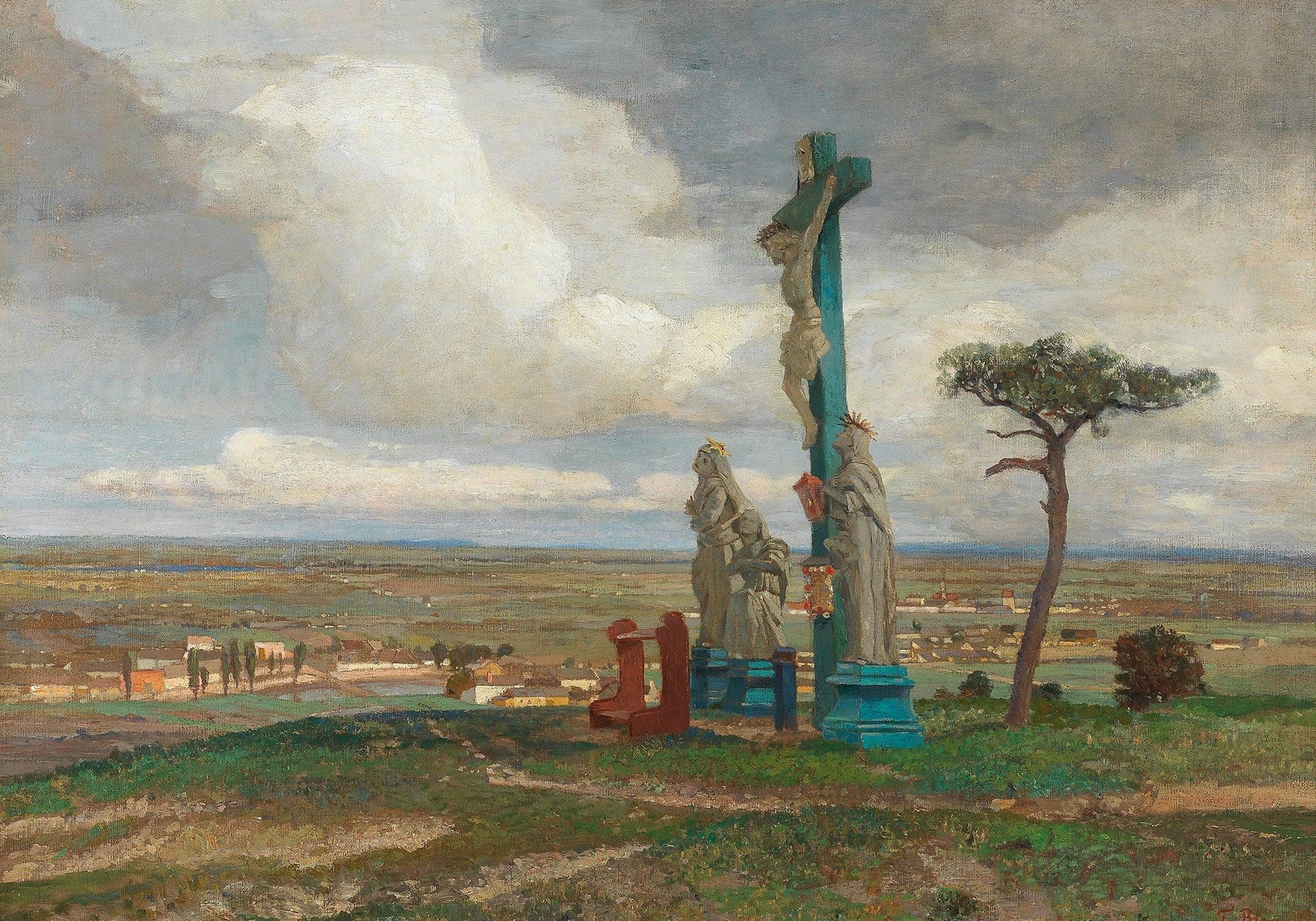 A Calvary Group On The Hochberg Near Perchtoldsdorf by Tina Blau