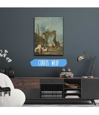 A Capriccio Of Buildings With Figures By A Ruined Arch by Francesco Guardi