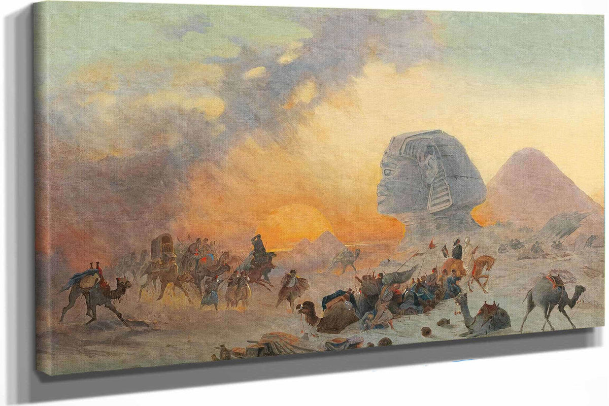 A Caravan In The Desert In A Simoom by Ippolito Caffi