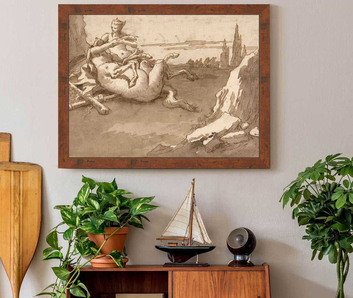 A Centaur And A Female Faun In A Landscape by Giovanni Domenico Tiepolo