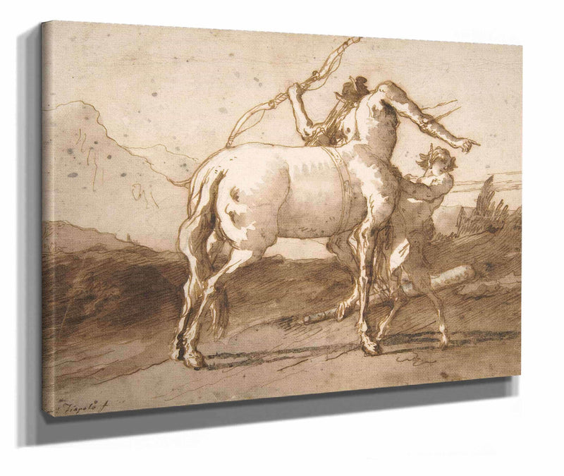 A Centaur And A Satyr  by Giovanni Domenico Tiepolo