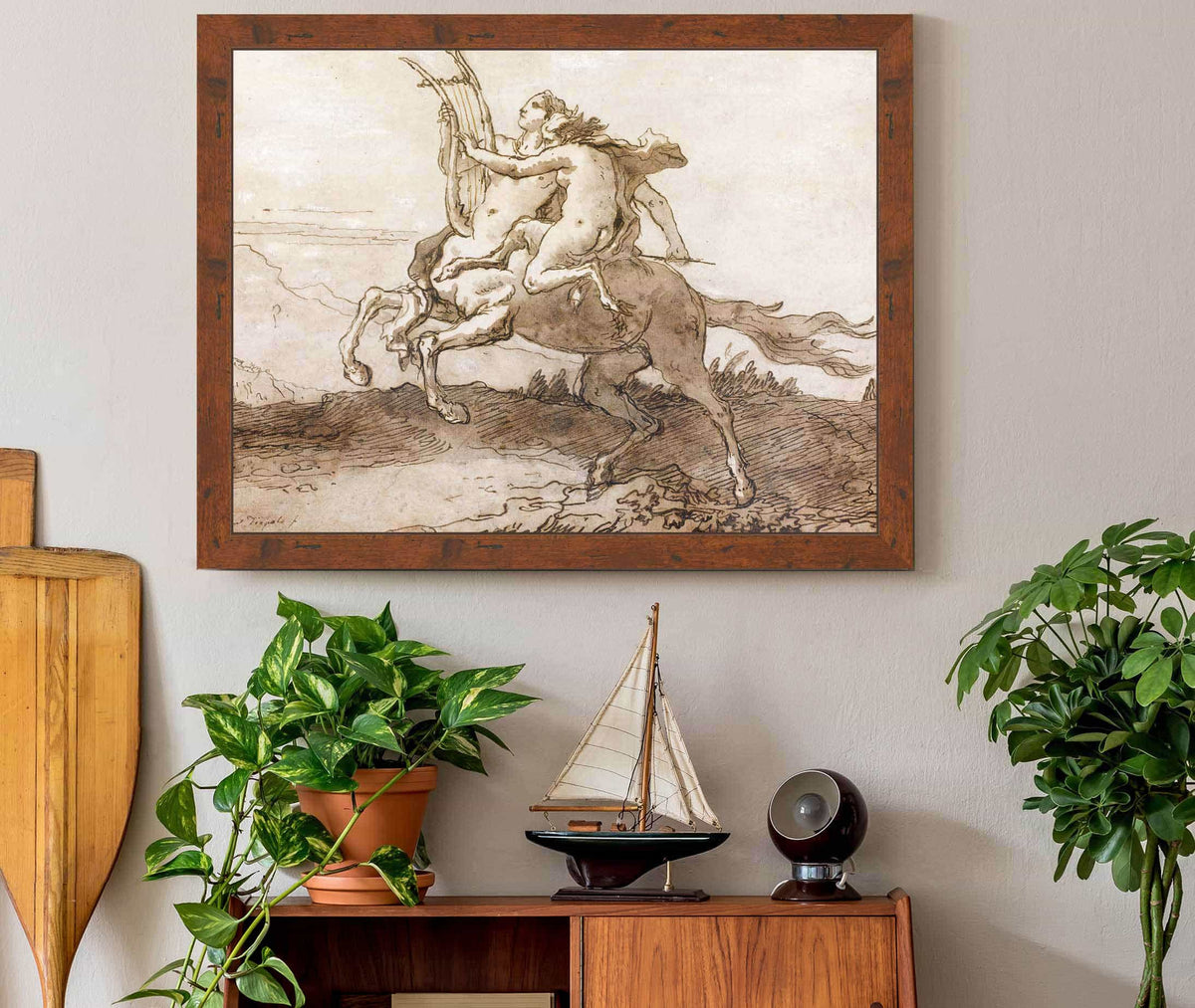 A Centaur Holding A Lyre Galloping With A Female Faun by Giovanni Domenico Tiepolo