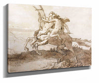 A Centaur Holding A Lyre Galloping With A Female Faun by Giovanni Domenico Tiepolo