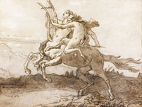 A Centaur Holding A Lyre Galloping With A Female Faun by Giovanni Domenico Tiepolo
