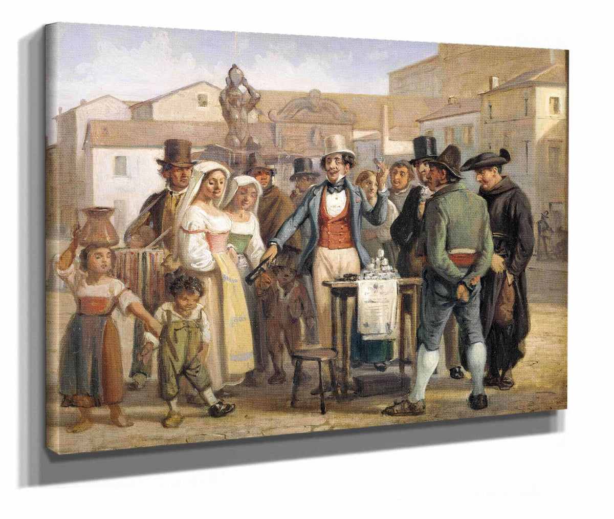 A Charlatan Selling Blacking In The Piazza Barberini In Rome by Wilhelm Marstrand