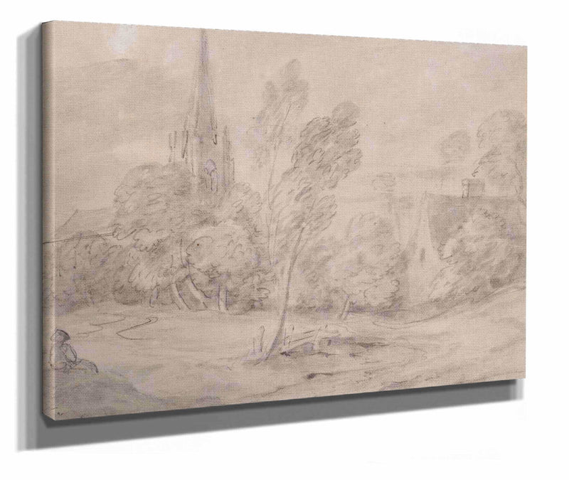 A Church In A Wooded Landscape Late S Early S by Thomas Gainsborough