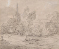 A Church In A Wooded Landscape Late S Early S by Thomas Gainsborough