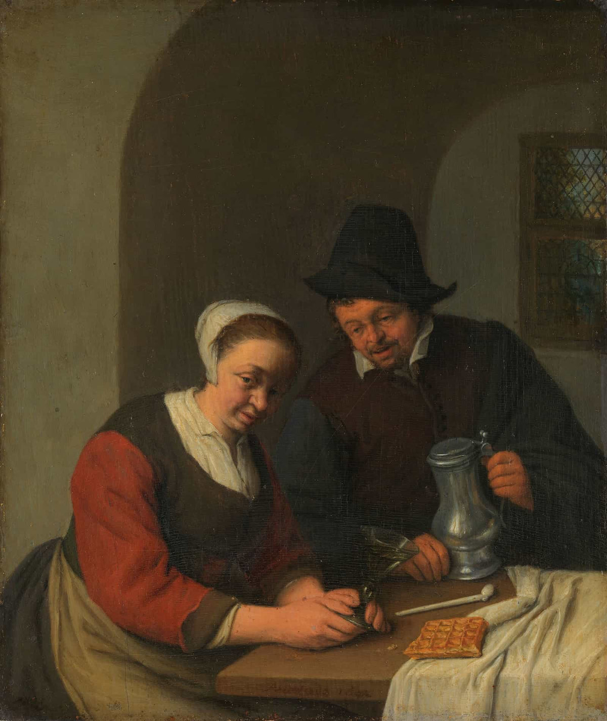 A Confidential Chat by Adriaen Van Ostade
