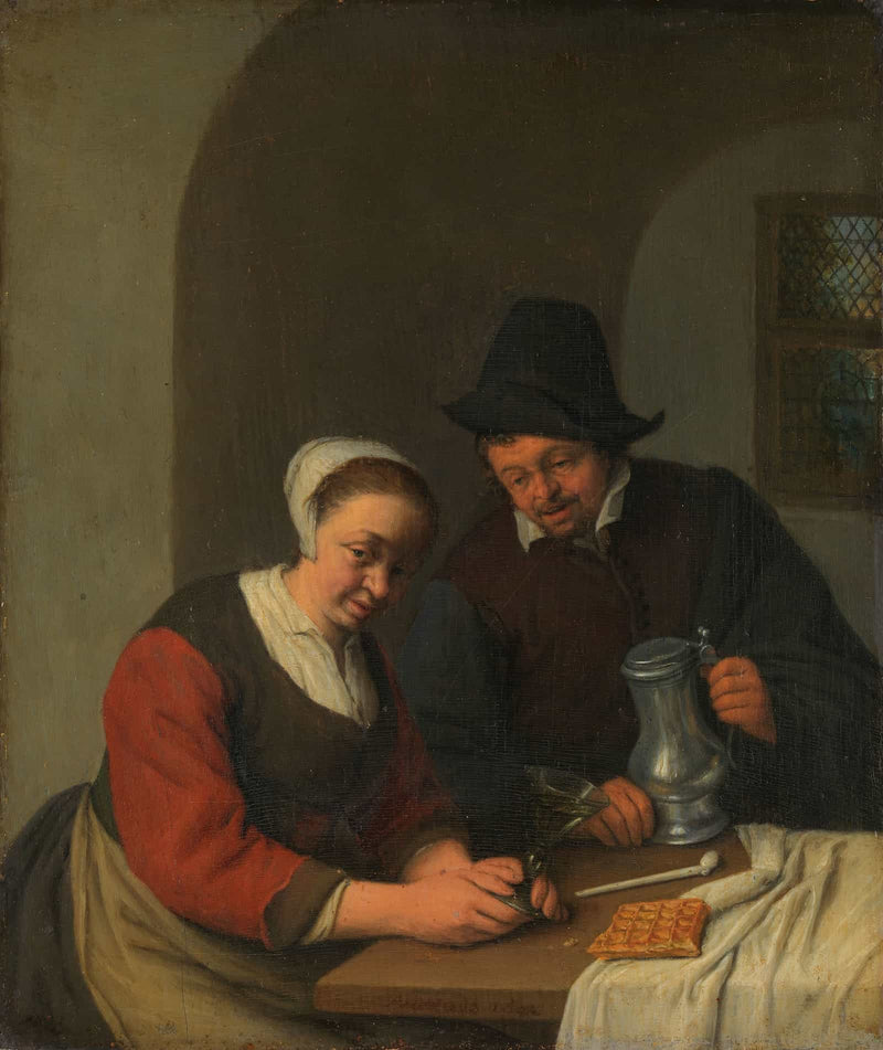A Confidential Chat by Adriaen Van Ostade