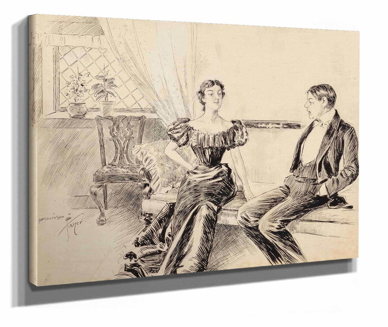 A Couple In The Parlor by Harrison Fisher