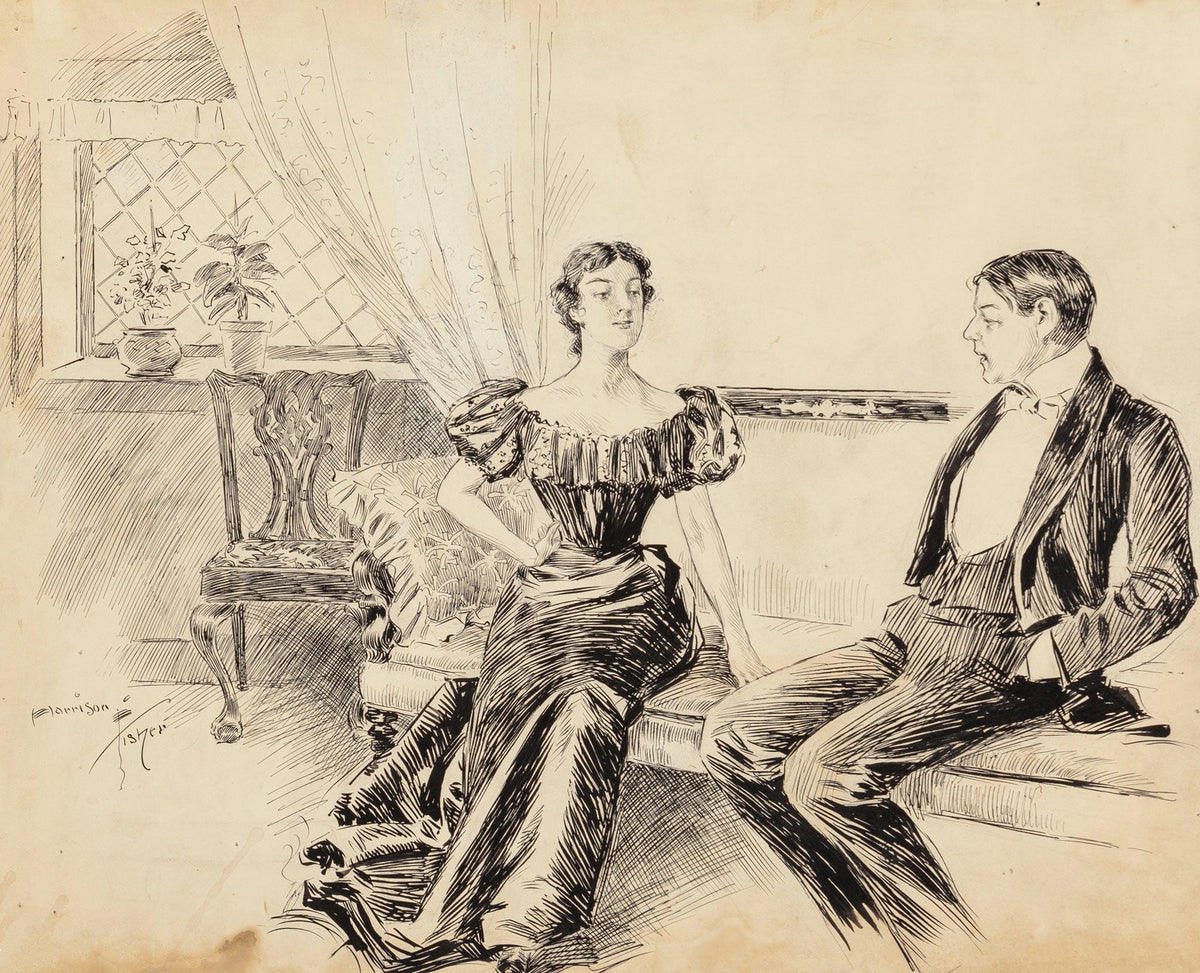 A Couple In The Parlor by Harrison Fisher