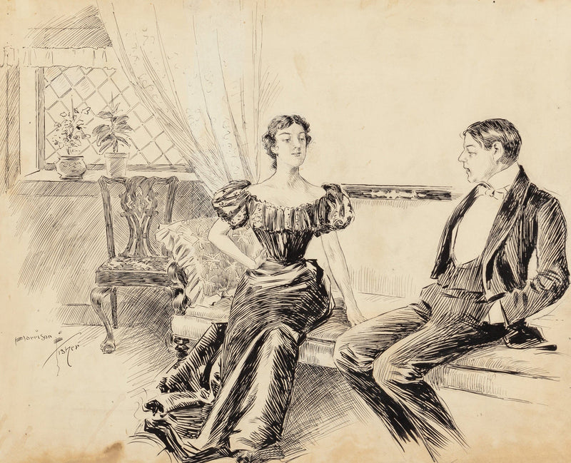 A Couple In The Parlor by Harrison Fisher