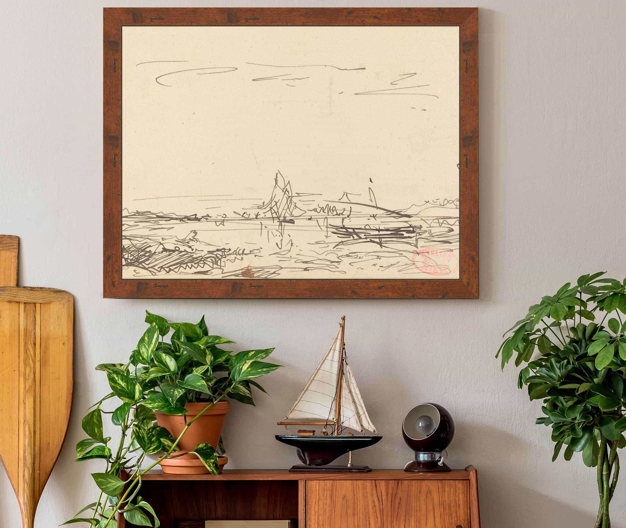 A Cove With A Sailboat by Felix Ziem