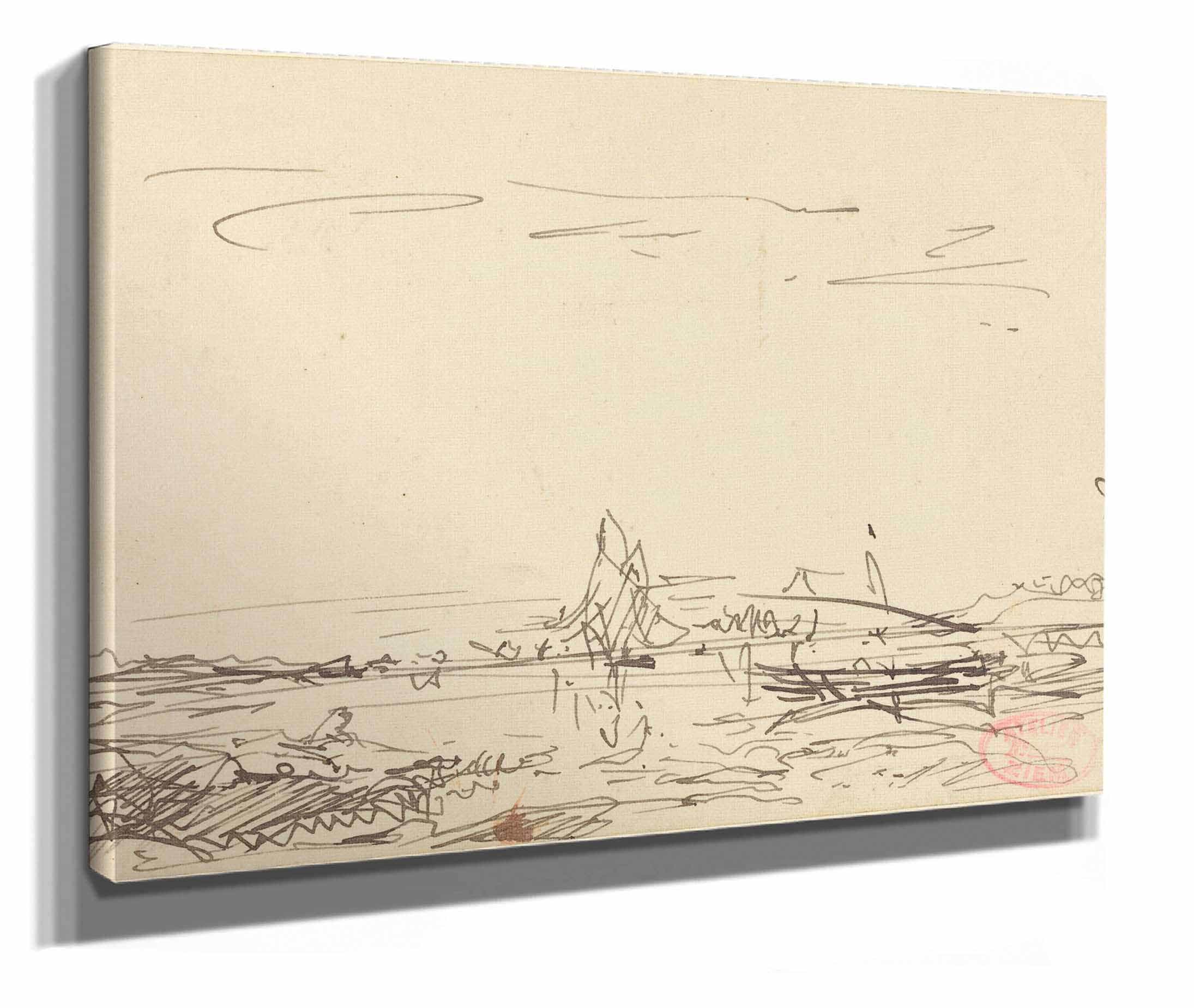 A Cove With A Sailboat by Felix Ziem