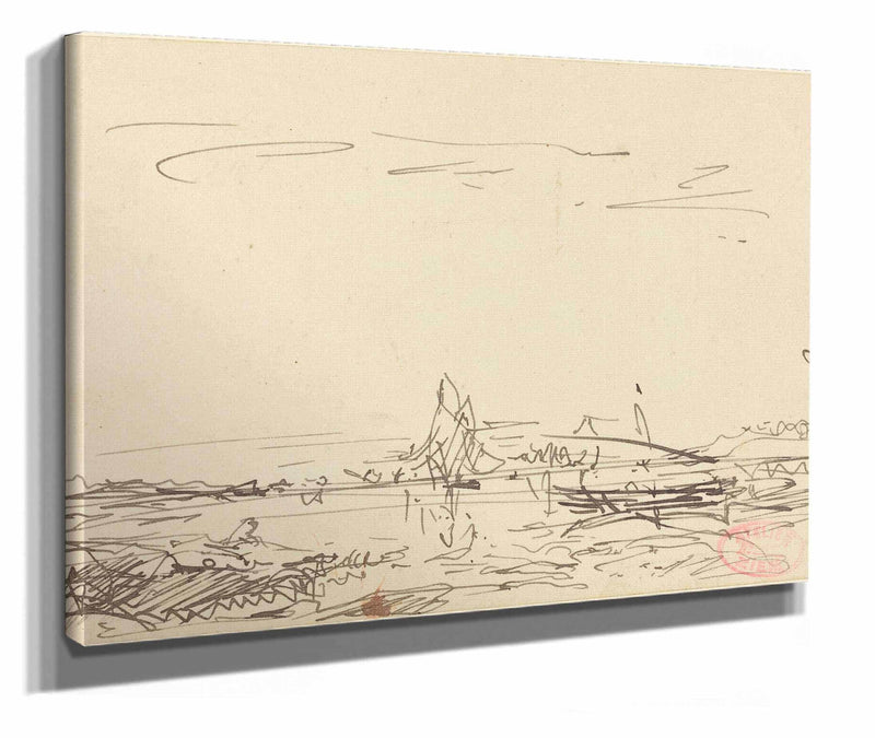 A Cove With A Sailboat by Felix Ziem