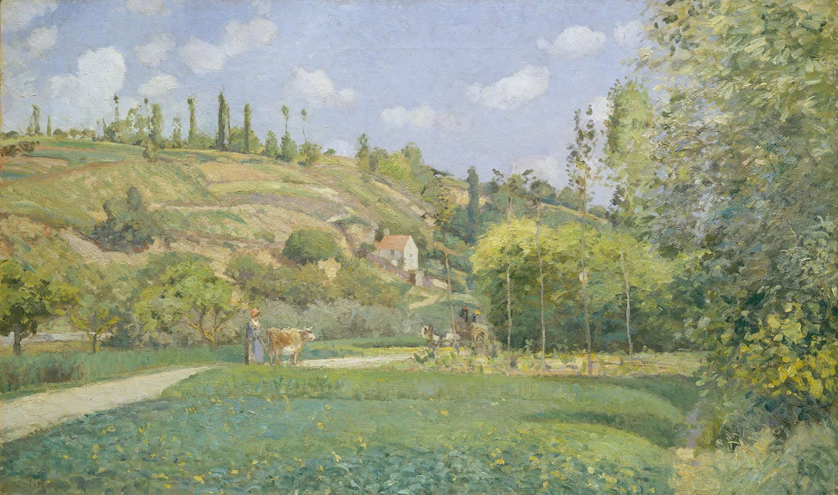 A Cowherd At Valhermeil Auvers Sur Oise by Camille Pissarro