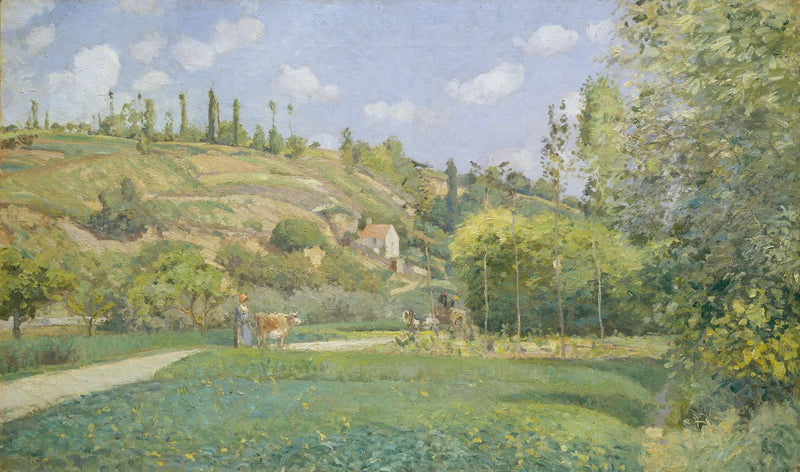 A Cowherd At Valhermeil Auvers Sur Oise by Camille Pissarro