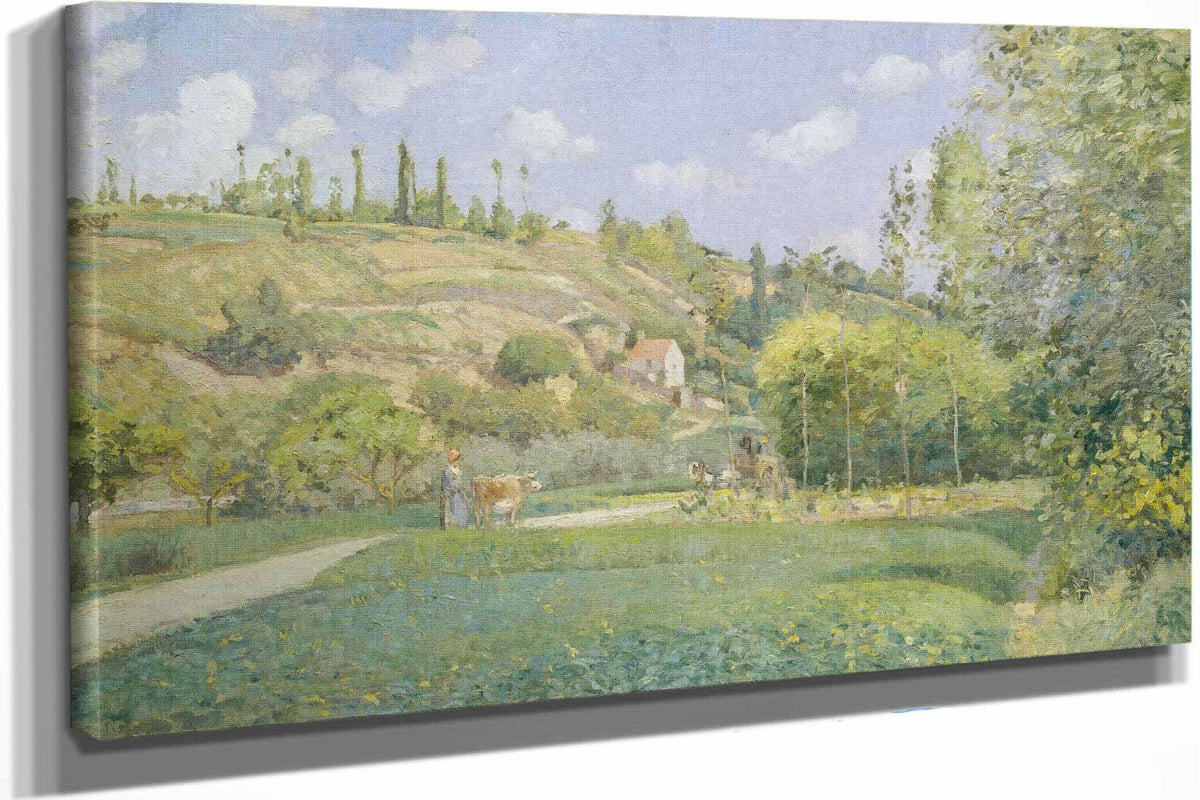 A Cowherd At Valhermeil Auvers Sur Oise by Camille Pissarro