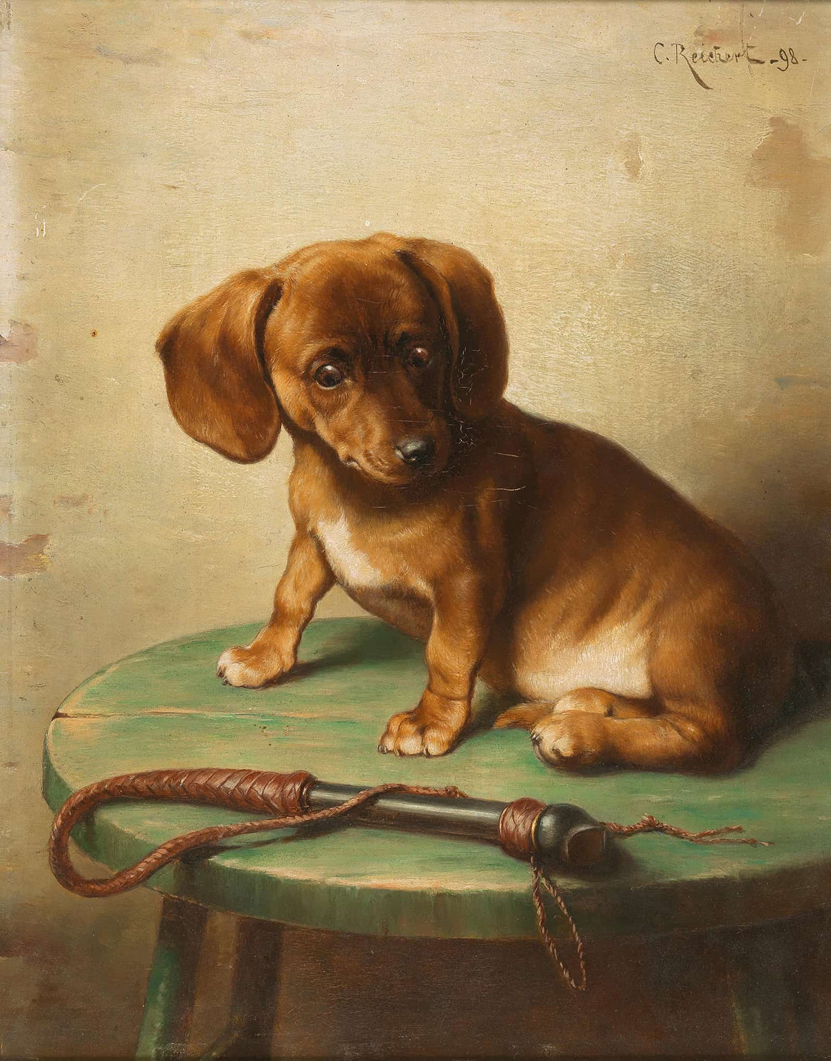 A Dachshund Puppy by Carl Reichert