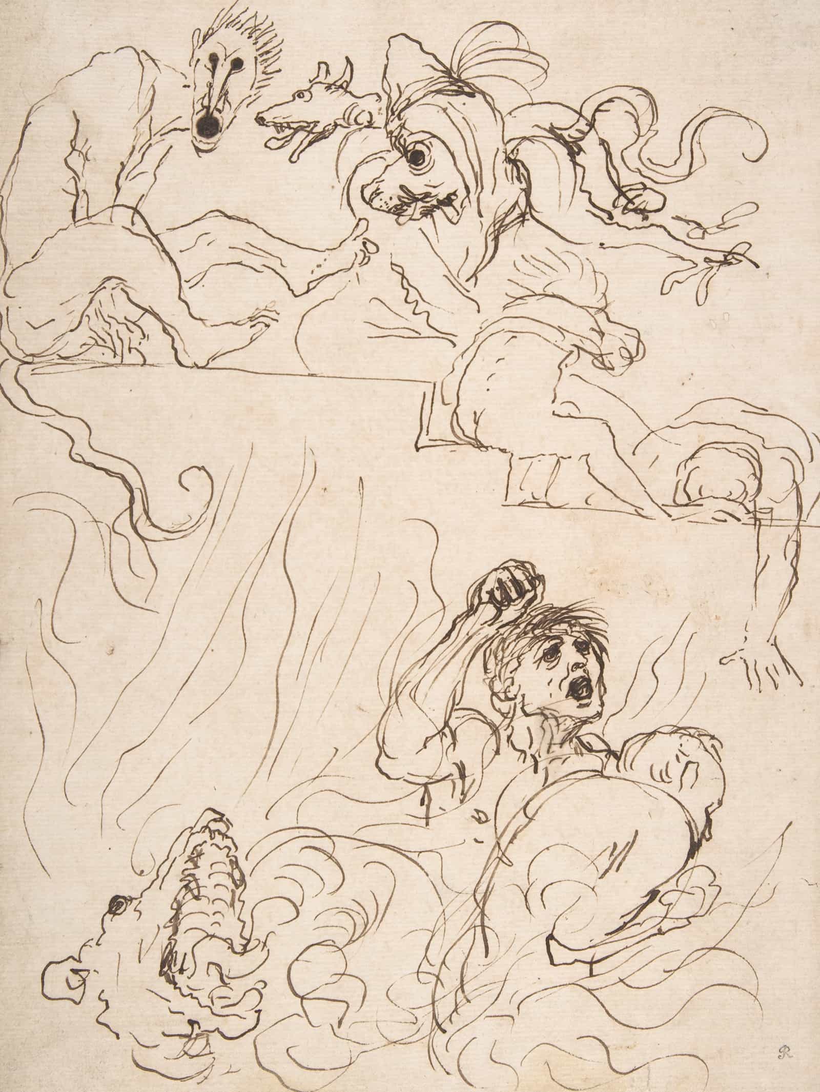 A Diablerie   by Guercino