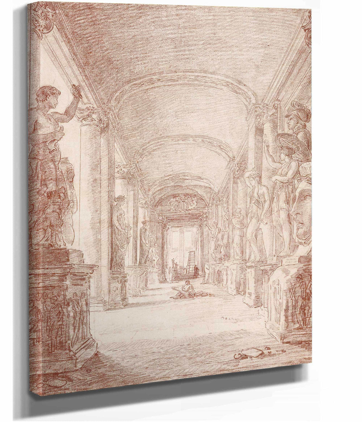 A Draftsman In The Capitoline Gallery by Hubert Robert