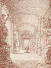A Draftsman In The Capitoline Gallery by Hubert Robert