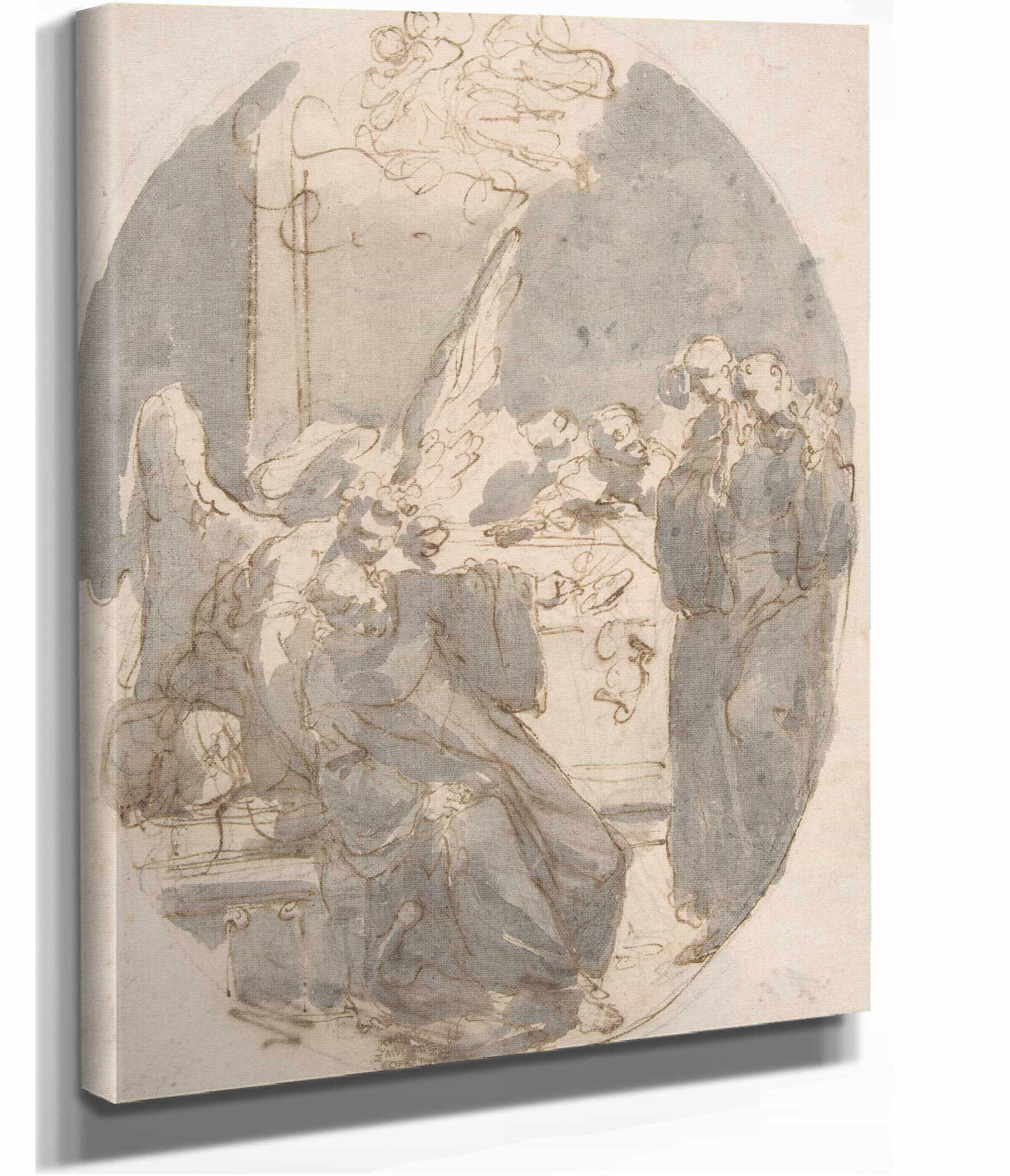 A Dying Ecclesiastic Supported By An Angel   by Gaetano Gandolfi