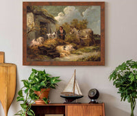 A Farm Boy With A Donkey Pigs And A Sheep Dog by George Morland