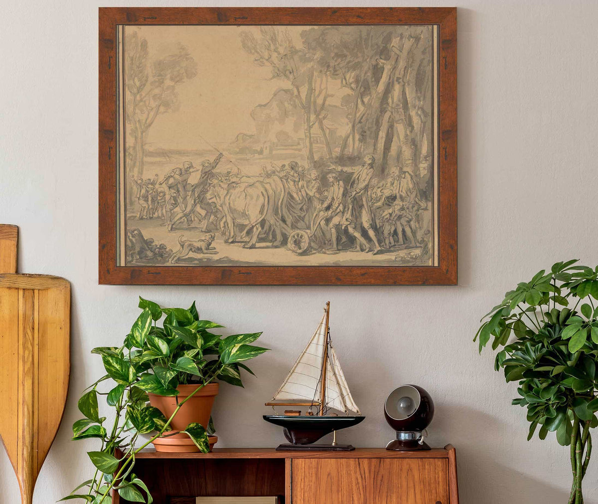 A Farmer Entrusting The Plow To His Son by Jean Baptiste Greuze