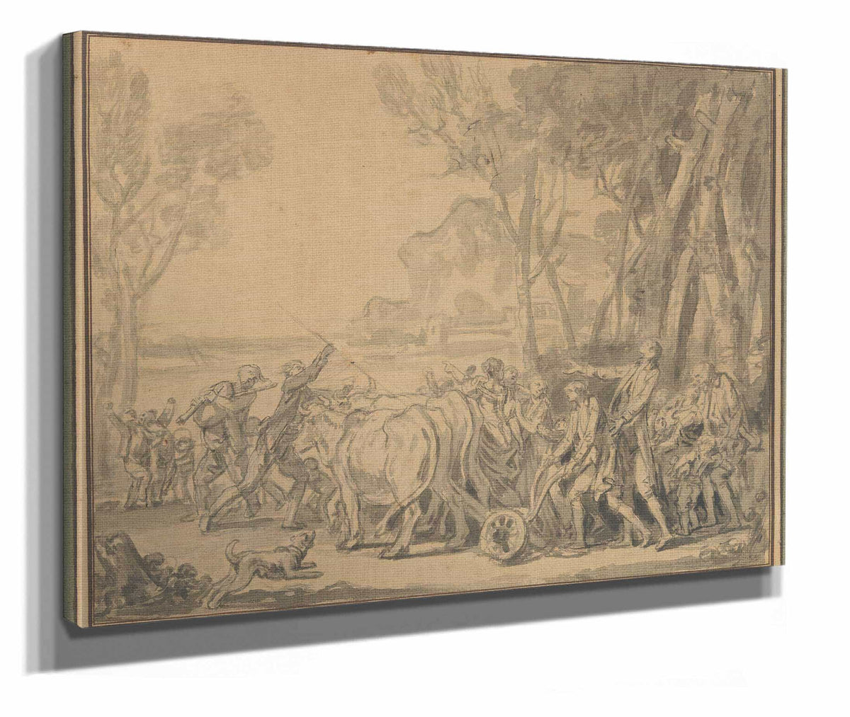 A Farmer Entrusting The Plow To His Son by Jean Baptiste Greuze