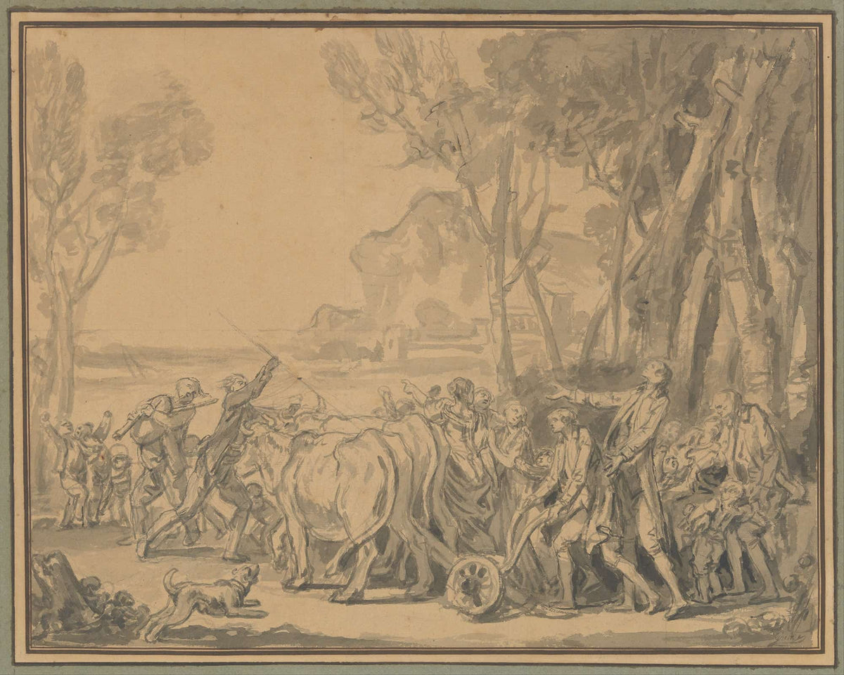 A Farmer Entrusting The Plow To His Son by Jean Baptiste Greuze