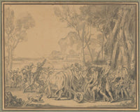 A Farmer Entrusting The Plow To His Son by Jean Baptiste Greuze