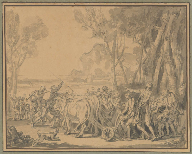 A Farmer Entrusting The Plow To His Son by Jean Baptiste Greuze