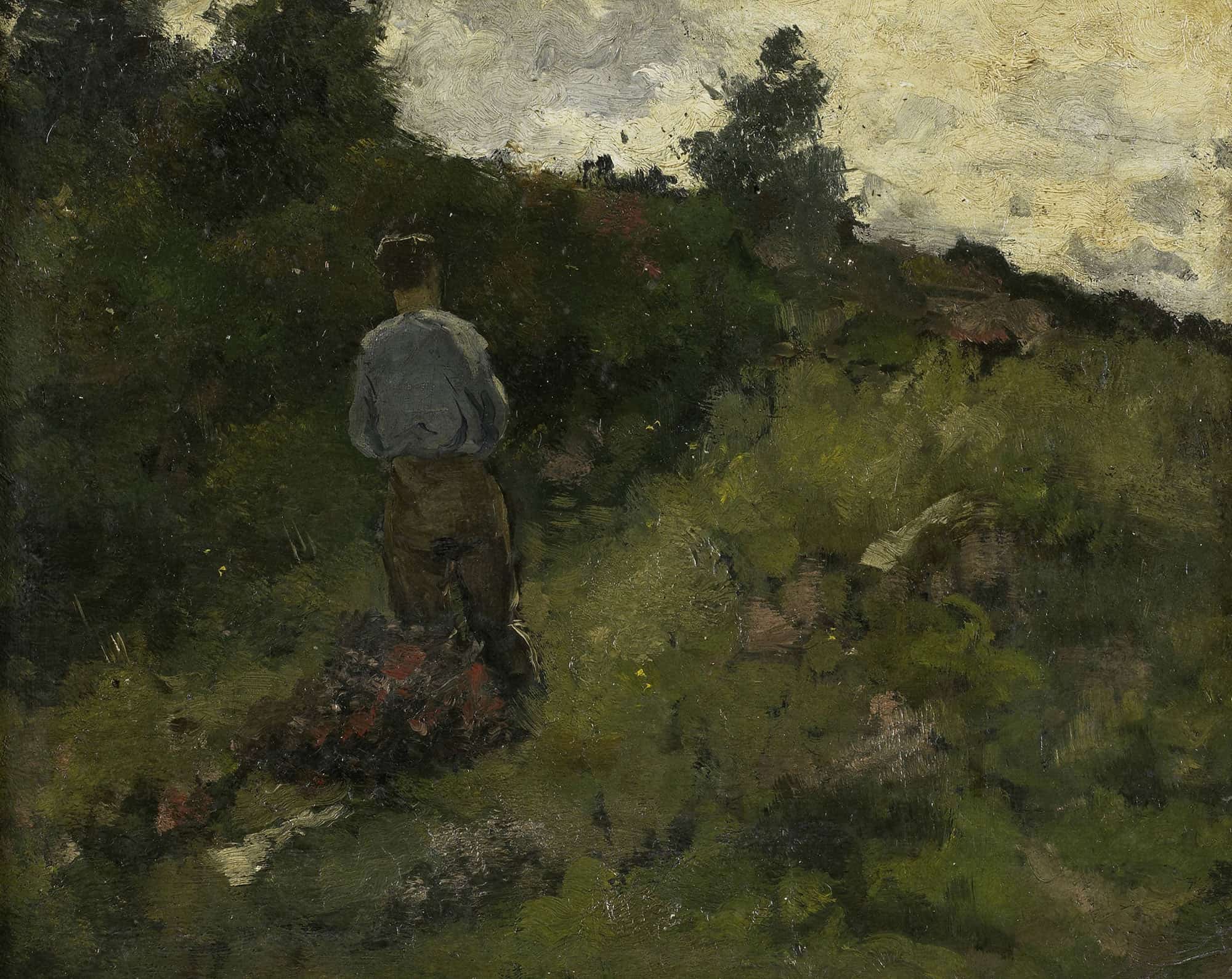 A Farmer Walking Along The Fringe Of A Wood by Richard Nicolaus Roland Holst