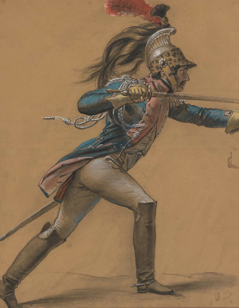 A French Dragoon Study For The Revolt Of Cairo by Anne Louis Girodet Trioson