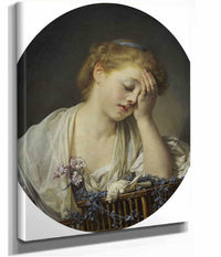A Girl With A Dead Canary by Jean Baptiste Greuze