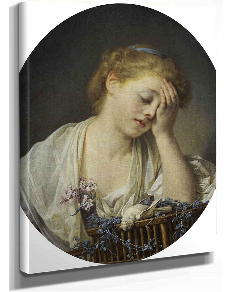 A Girl With A Dead Canary by Jean Baptiste Greuze