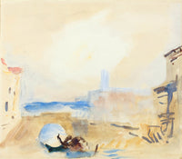 A Gondola Passing Under A Bridge In Venice by Hercules Brabazon Brabazon