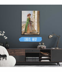 A Greek Girl Standing On A Balcony by John Frederick Lewis