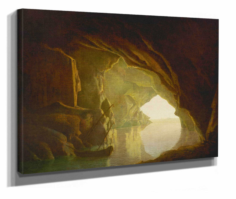 A Grotto In The Gulf Of Salerno Sunset by Joseph Wright Of Derby