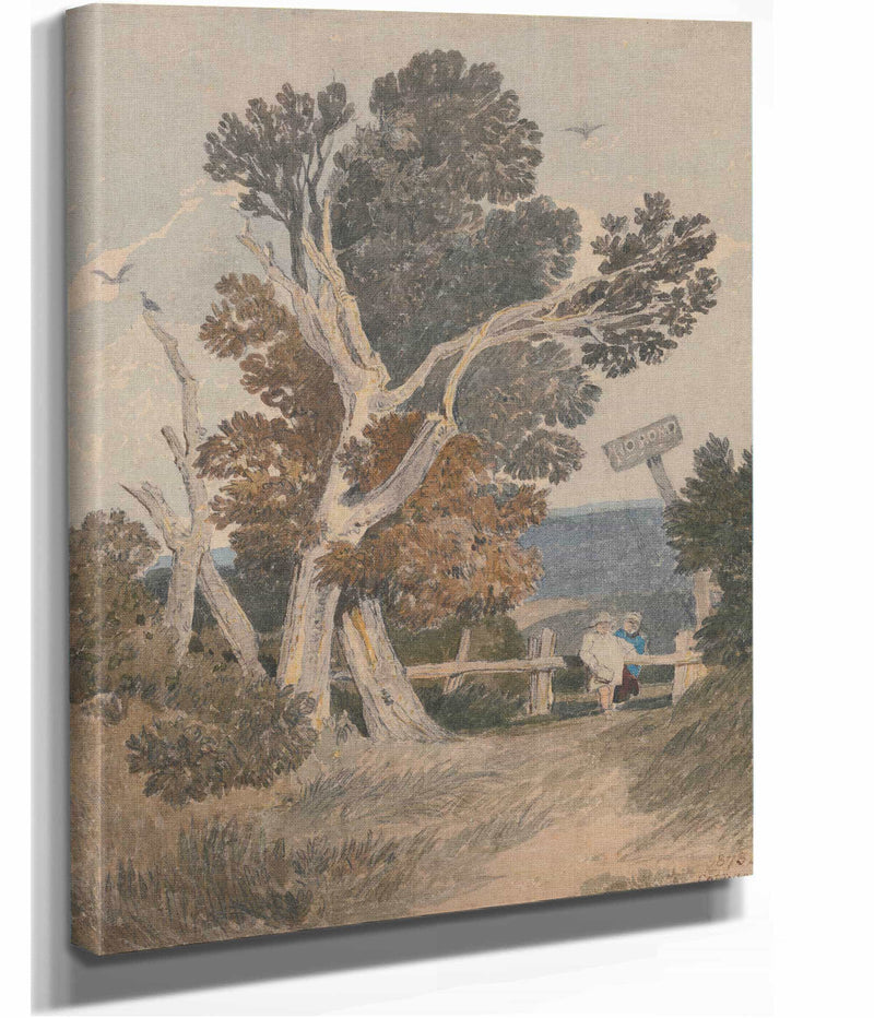 A Group Of Trees By A Fence by John Sell Cotman