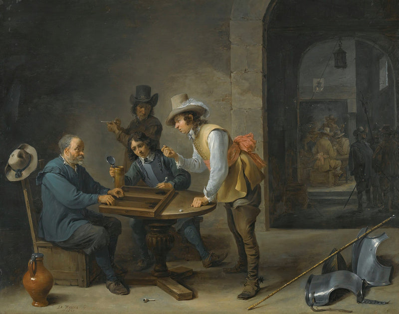 A Guardroom Scene With Tric Trac Players In The Foreground by David Teniers The Younger