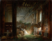 A Hermit Praying In The Ruins Of A Roman Temple About by Hubert Robert