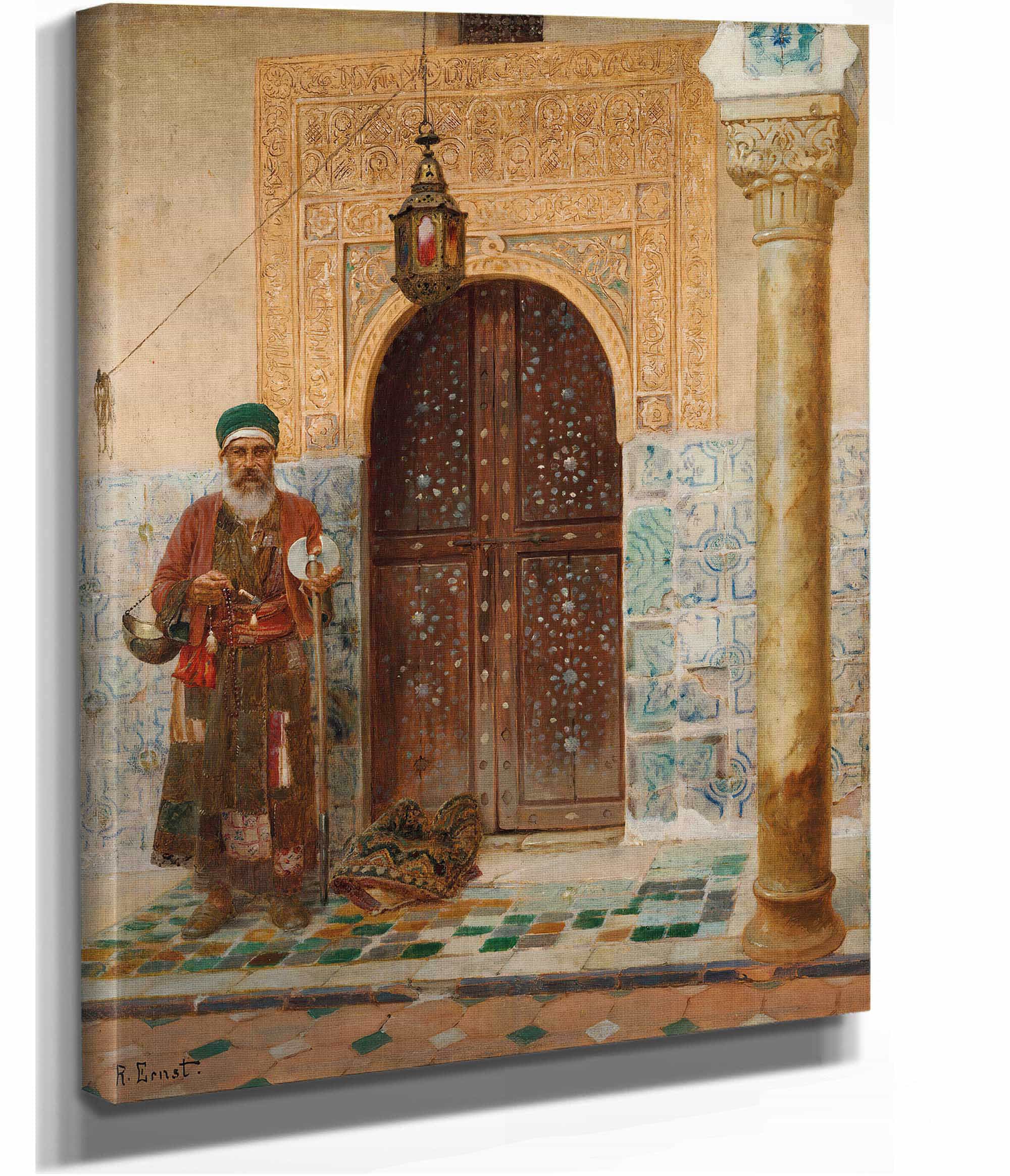 A Holy Man By An Entrance by Rudolf Ernst