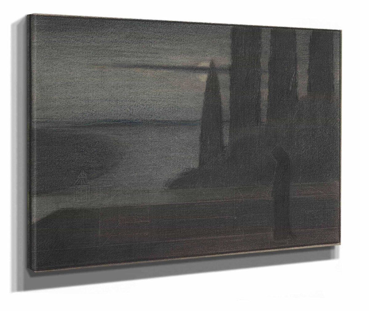 A Hooded Figure In A Landscape  by Herbert Crowley